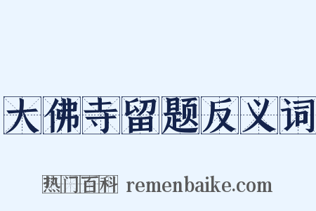 大佛寺留题反义词是什么意思的图片